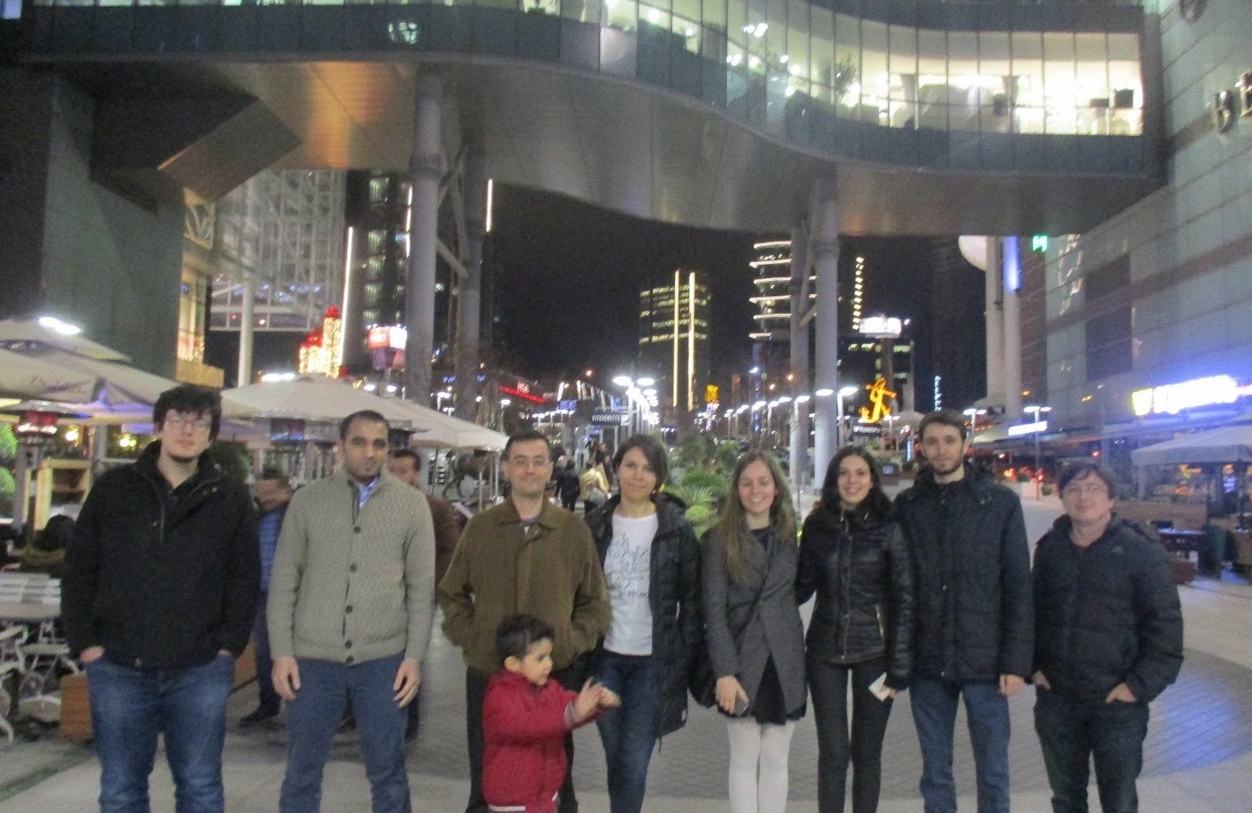Farewell dinner for Gülfem — Fatih, Mohammed, Can, Hasan, Fatma, Gülfem, Ezgi, Halil & Basri
